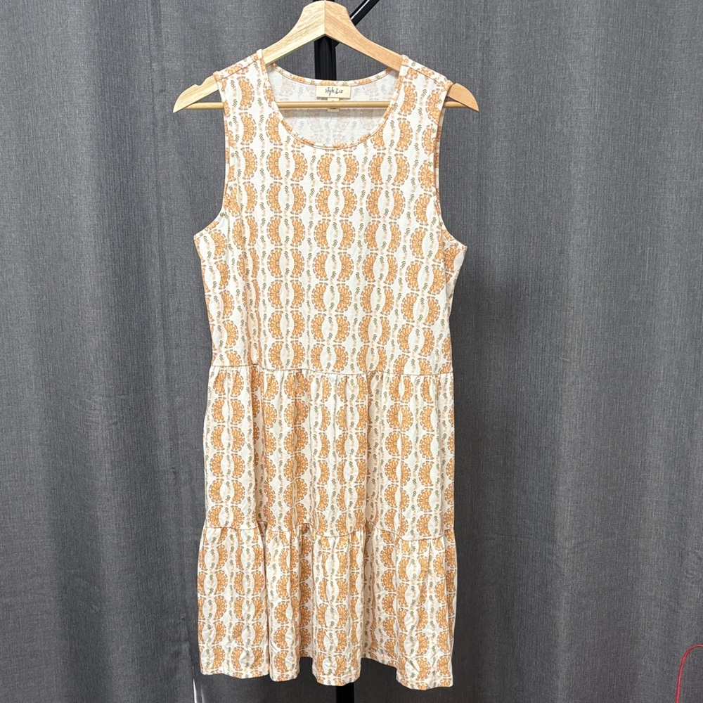 Style & Co. Sleeveless Midi Dress in Cream and Brown